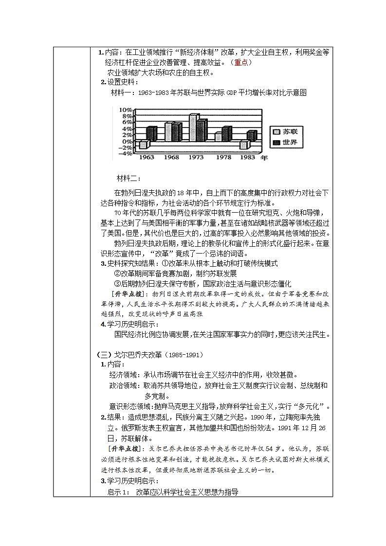 统编版历史中外历史纲要下:第19课《社会主义国家的发展与变化》教案设计03