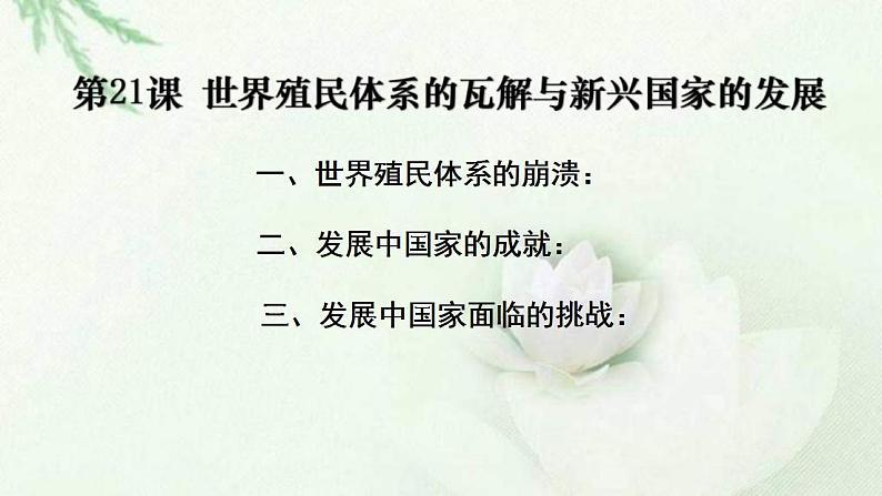 统编版历史中外历史纲要下课件:第21课 世界殖民体系的瓦解与新兴国家的发展(34张)03