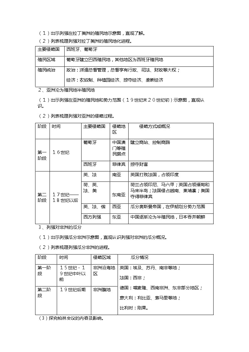 纲要下册第12课 资本主义世界殖民体系的形成 教案第2页