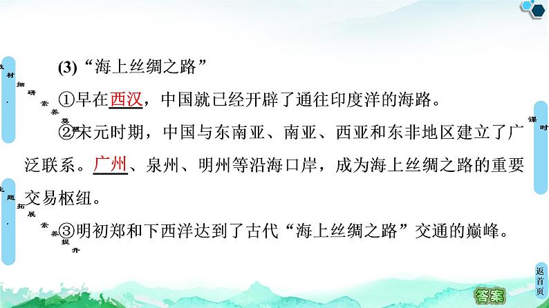 人教统编版高中历史选择性必修三第4单元 第9课 古代的商路、贸易与文化交流(1)课件07