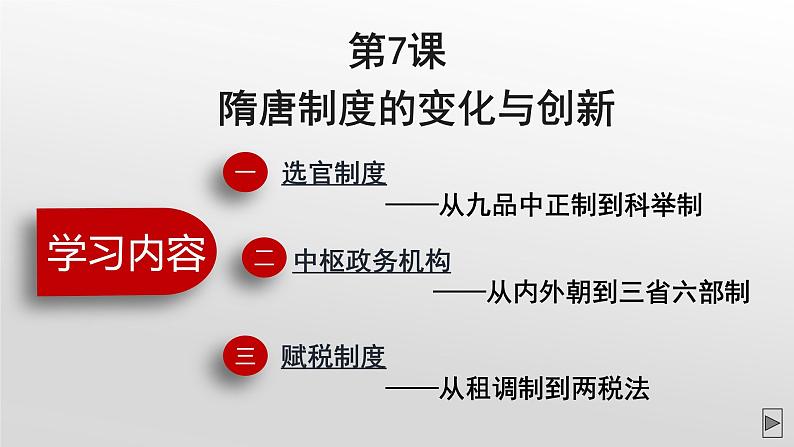 统编版(2019)高中历史必修中外历史纲要上册第7课隋唐制度的变化与创新课件04