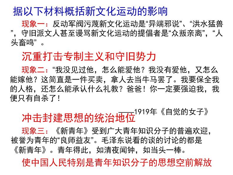 人教版 必修3第五单元第15课 新文化运动与马克思主义的传播课件PPT第4页