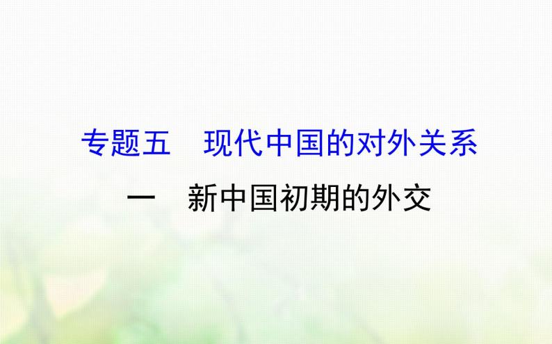 人民版必修一专题五 5.1新中国初期的外交 课件01