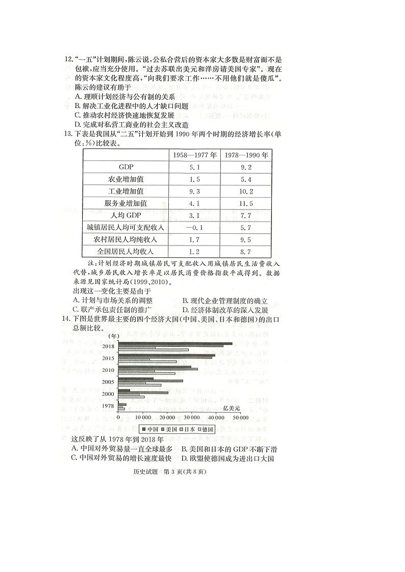 江西省七校2022届高三上学期第一次联考历史试题扫描版含答案03