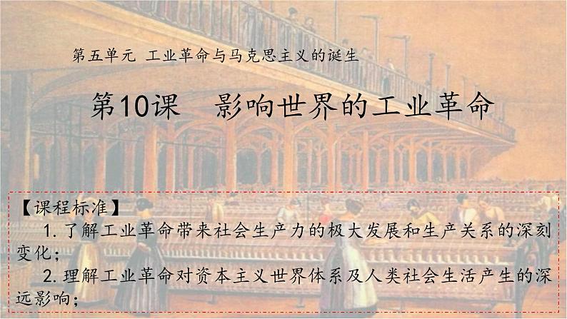 2021-2022学年统编版(2019)高中历史必修中外历史纲要下册第10课 影响世界的工业革命 课件(23张PPT)第2页