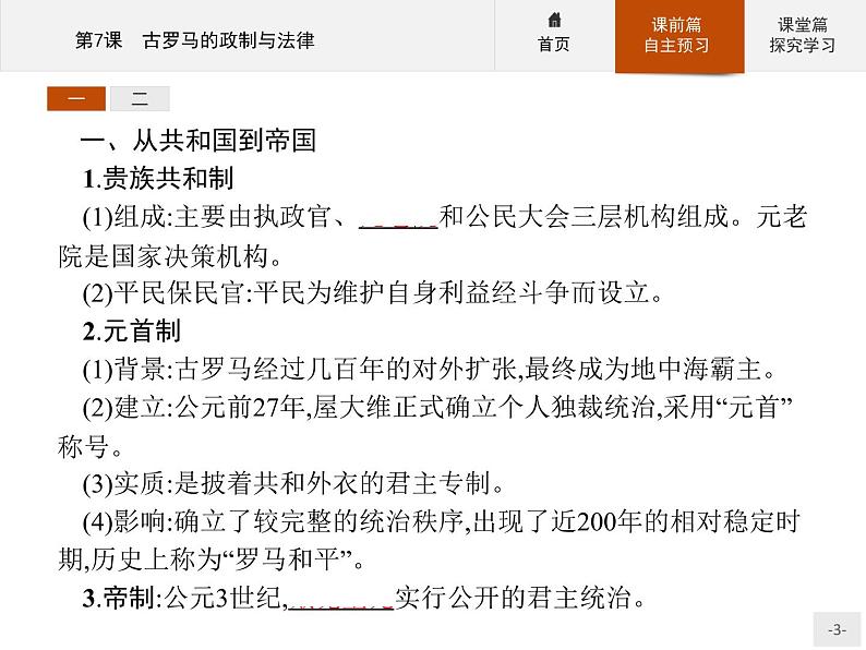 岳麓版历史高中必修1课件第2单元 第7课 古罗马的政制与法律03