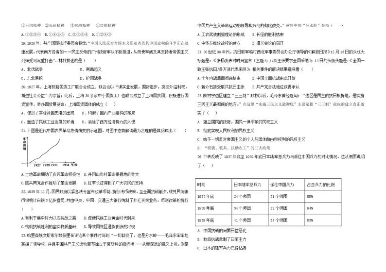 黑龙江省鹤岗市第一中学2021-2022学年高一上学期期末考试历史（文）试题含答案03