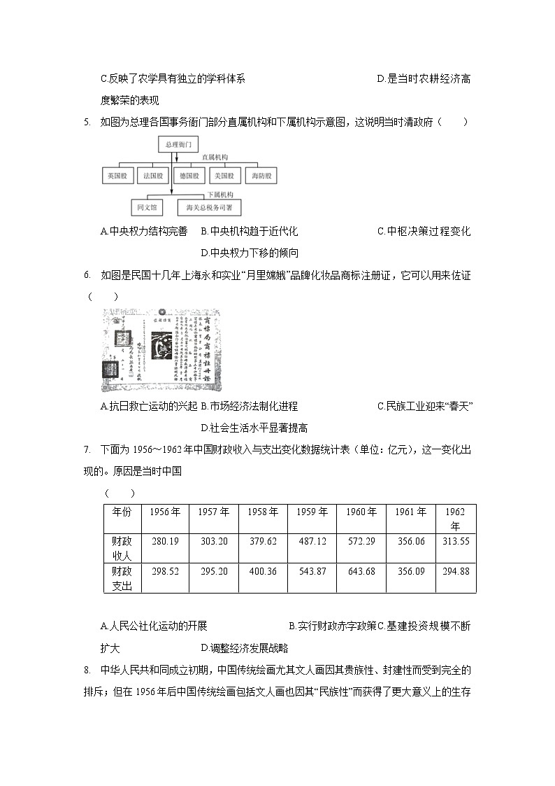 2020年湖南省长沙市一中高考历史一模试卷_(带答案解析).docx02