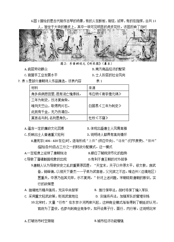 21上期末考试历史-试题第2页