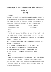 青海省西宁市2020届高三统一考试复习检测一（一模）历史试题含答案解析