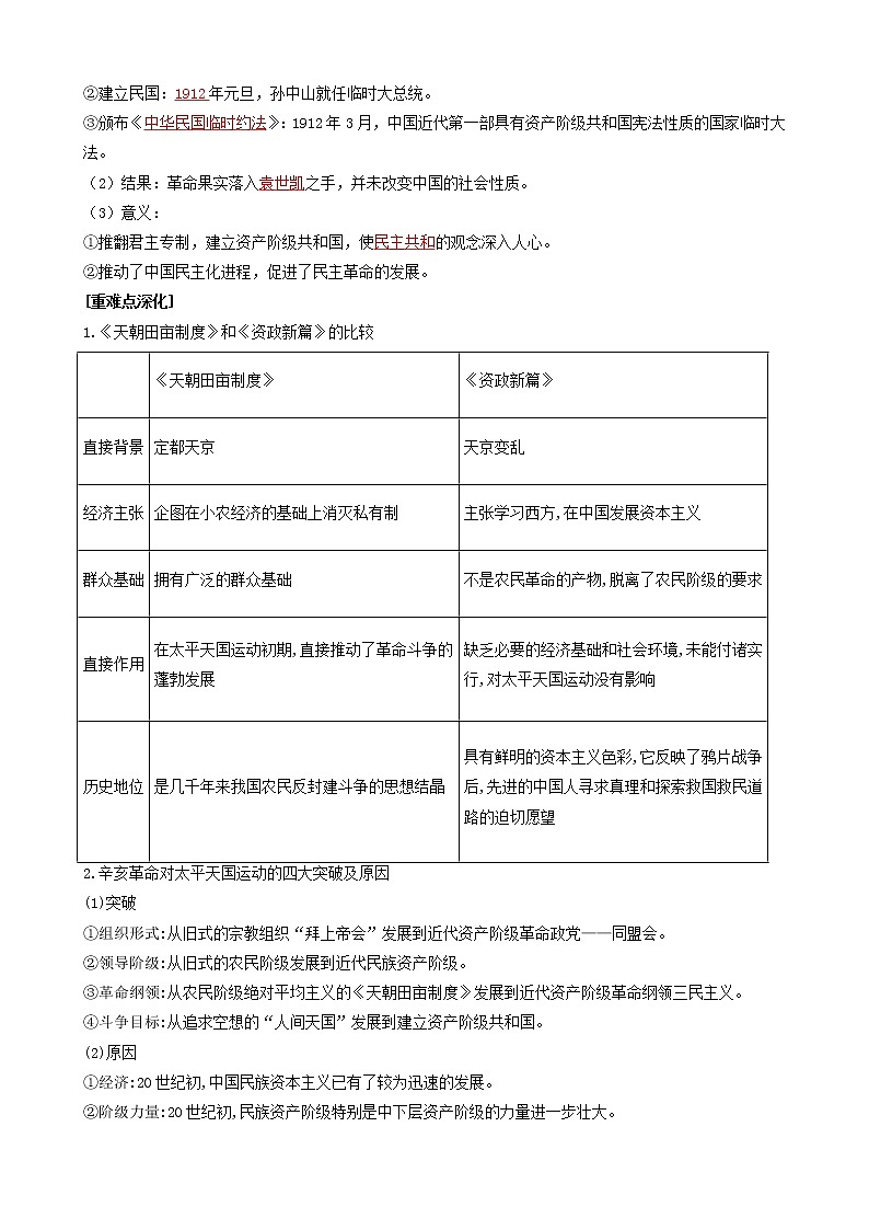 2022高考历史高频高点突破 专题八:近代西方列强侵华与中国的民主革命(原卷+解析卷)03
