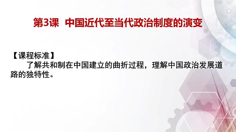 2021-2022学年选择性必修一 第3课 中国近代至当代政治制度的演变 课件(共28张PPT)第1页