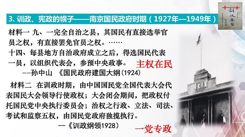 2021-2022学年选择性必修一 第3课 中国近代至当代政治制度的演变 课件(共28张PPT)第8页