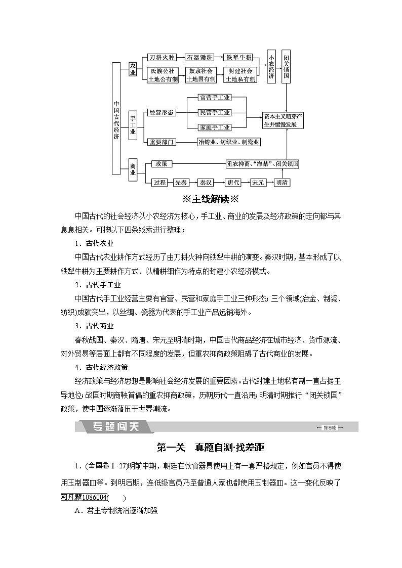 高考历史二轮专题复习文档:专题2 古代中国的农耕文明(含详解)第2页
