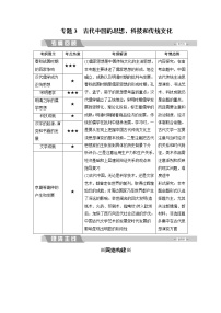 高考历史二轮专题复习文档：专题3 古代中国的思想、科技和传统文化（含详解）