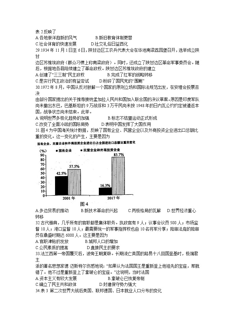 2022届安徽省江南十校高三下学期3月一模联考文科综合历史试题Word版含解析02