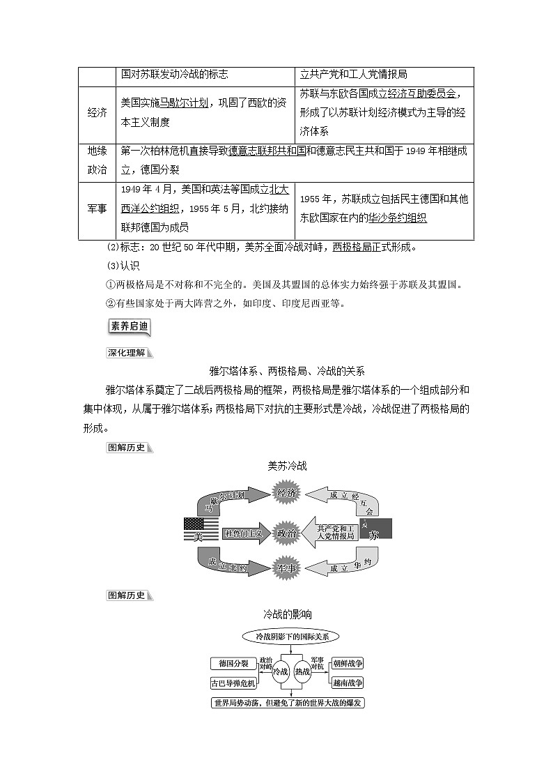 部编版高中历史中外历史纲要下第8单元20世纪下半叶世界的新变化第18课冷战与国际格局的演变学案02