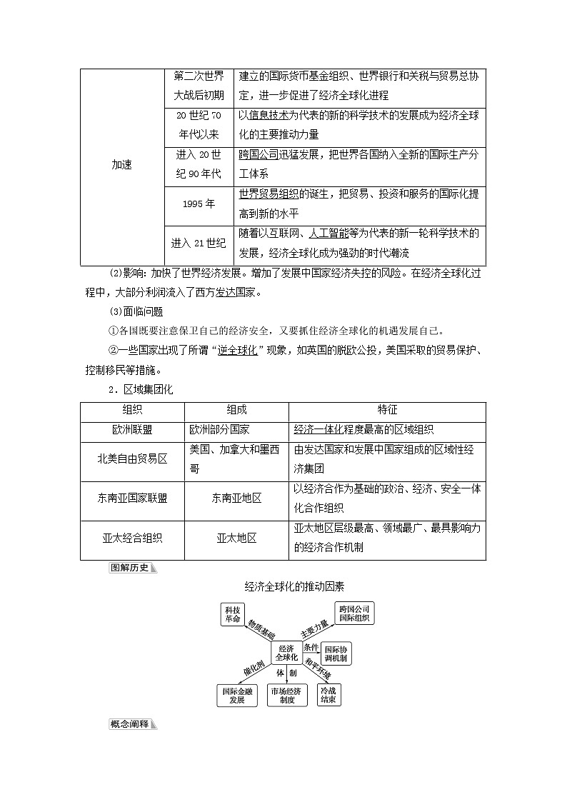 部编版高中历史中外历史纲要下第9单元当代世界发展的特点与主要趋势第22课世界多极化与经济全球化学案03