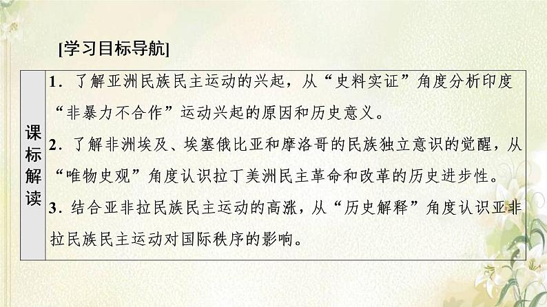 部编版高中历史中外历史纲要下第7单元两次世界大战十月革命与国际秩序的演变第16课亚非拉民族民主运动的高涨课件第2页