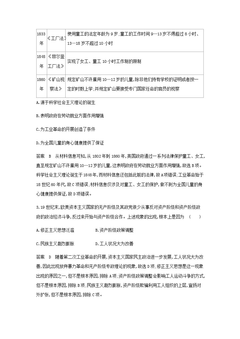 山东专用高考历史一轮复习第十单元工业革命马克思主义的诞生与世界殖民体系亚非拉民族独立运动单元检测含解析第2页