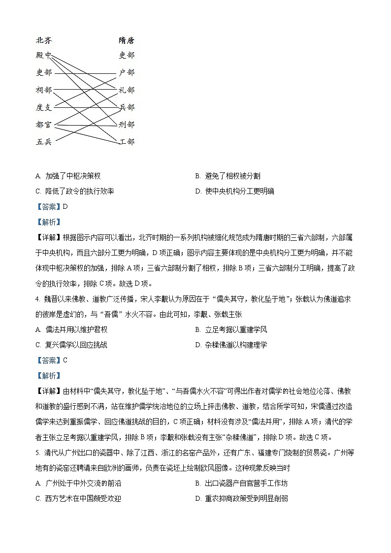 2022年高考广东卷 历史卷及答案解析(原卷+解析卷)02