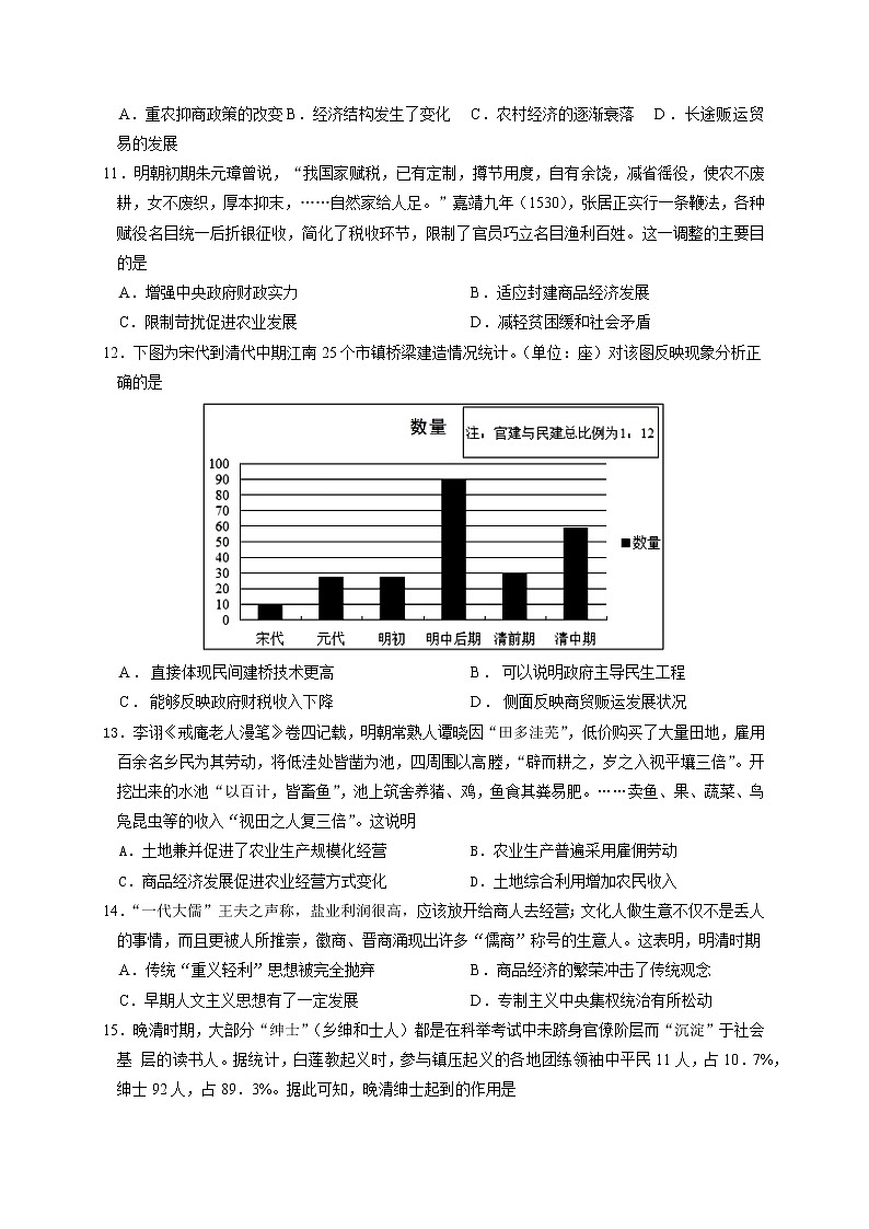 2021信阳高级中学高一4月月考历史试卷含答案第3页