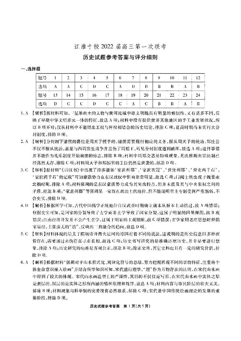 江淮历史答案第1页