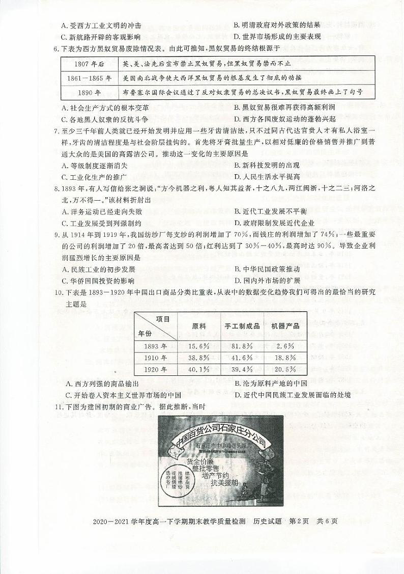 高一历史第2页