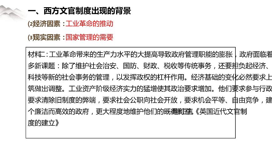 選擇性必修一《國家制度與社會治理 》新視角課件 第6課 西方的文官制度第5頁