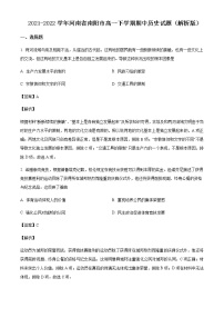 2021-2022学年河南省南阳市高一下学期期中历史试题含解析
