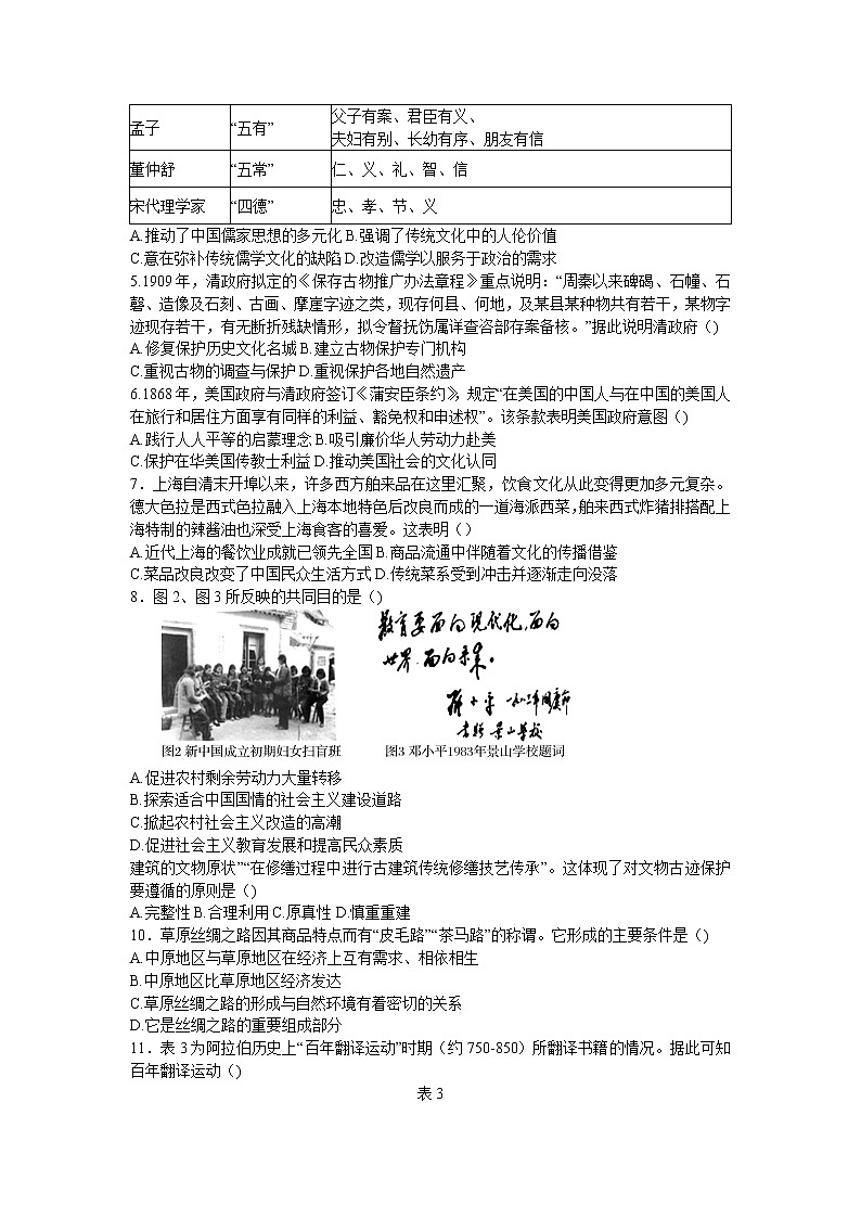 2022武汉新高考联合体高二下学期期末联考历史试题含答案02