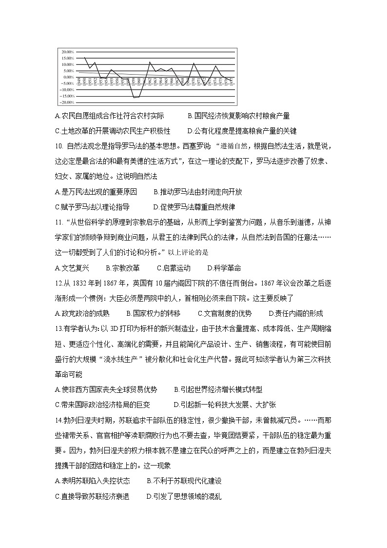 2021广东省“决胜新高考・名校交流“高三下学期3月联考试题历史含解析03