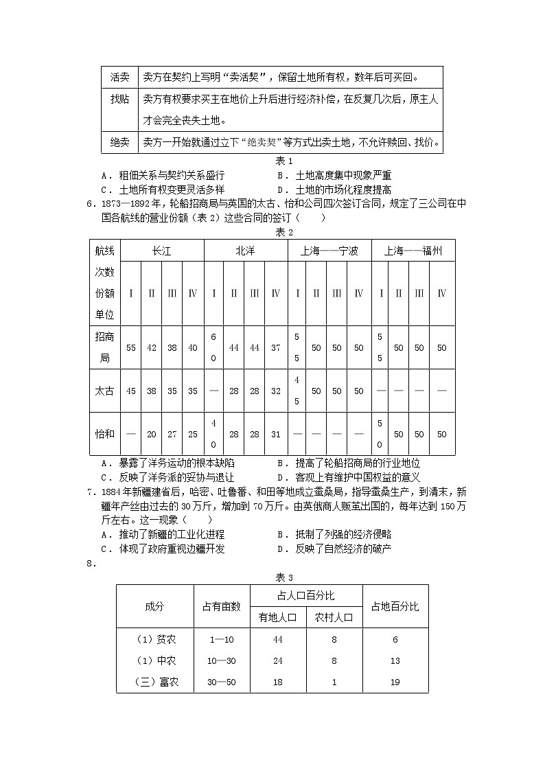 2021山东省师大附中高三上学期二模考试历史试卷含答案第2页