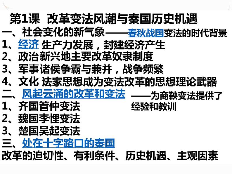 2.1 改革变法风潮与秦国历史机遇 课件 新课标高中历史选修一第4页