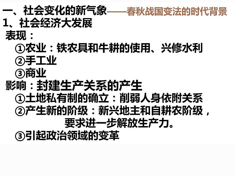 2.1 改革变法风潮与秦国历史机遇 课件 新课标高中历史选修一第6页