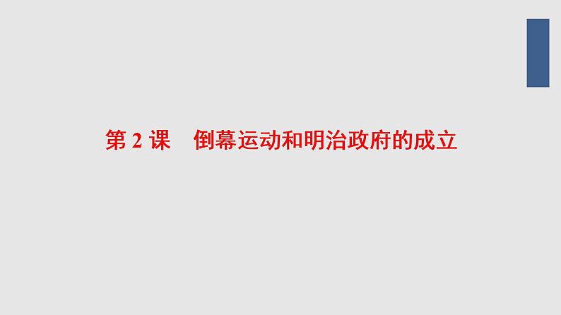 8.2 倒幕运动和明治政府的成立 课件 新课标高中历史选修一01
