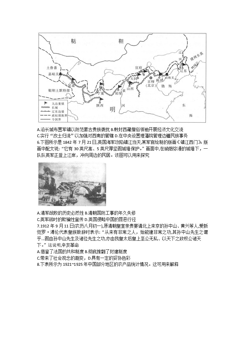 湖南省衡阳市祁东县2021-2022学年高二下学期期末考试历史试题02