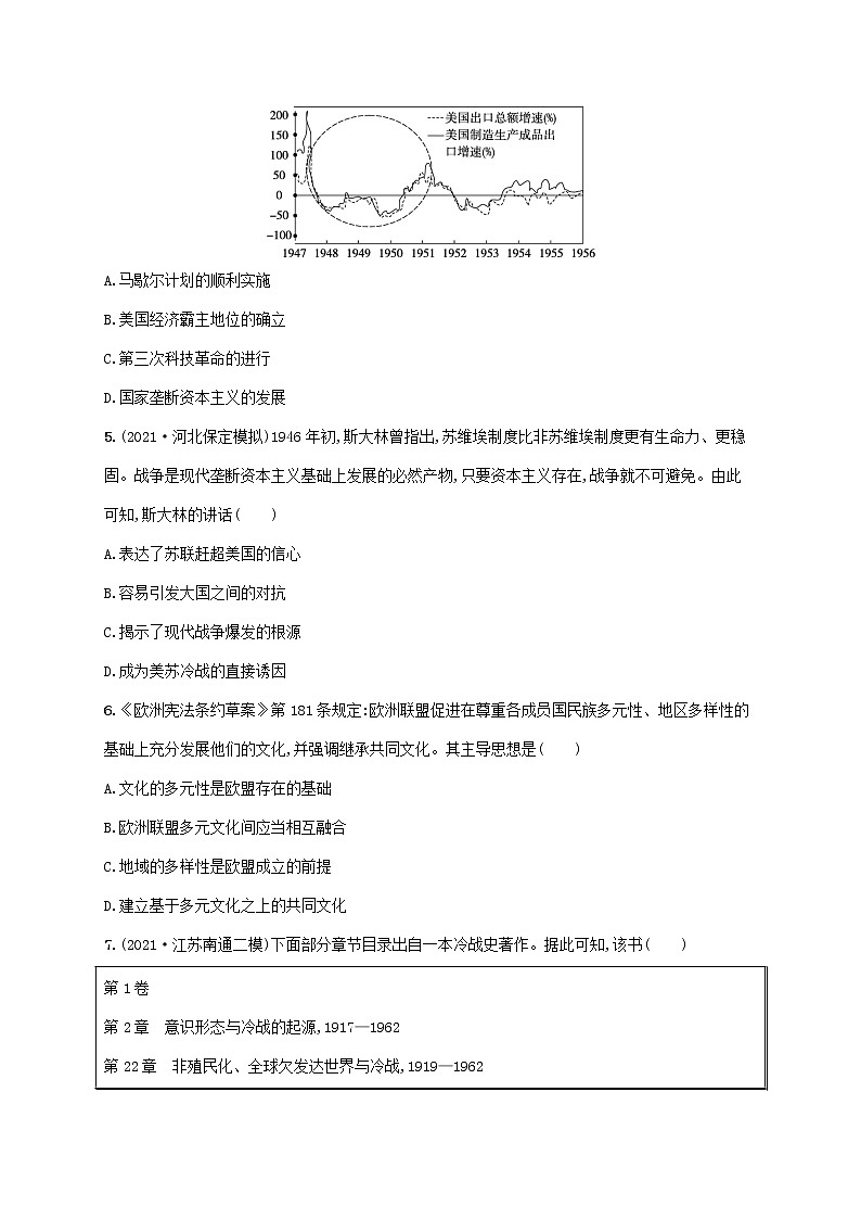 2023年高考历史一轮复习专题检测五当今世界政治格局的多极化趋势含解析人民版第2页