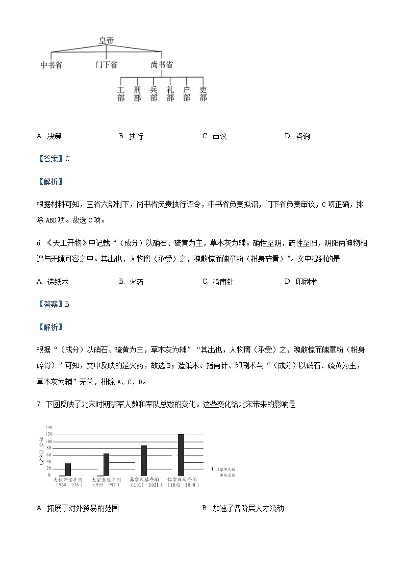 2021-2022学年甘肃省张掖市第二中学高一下学期期中历史试题含解析第3页
