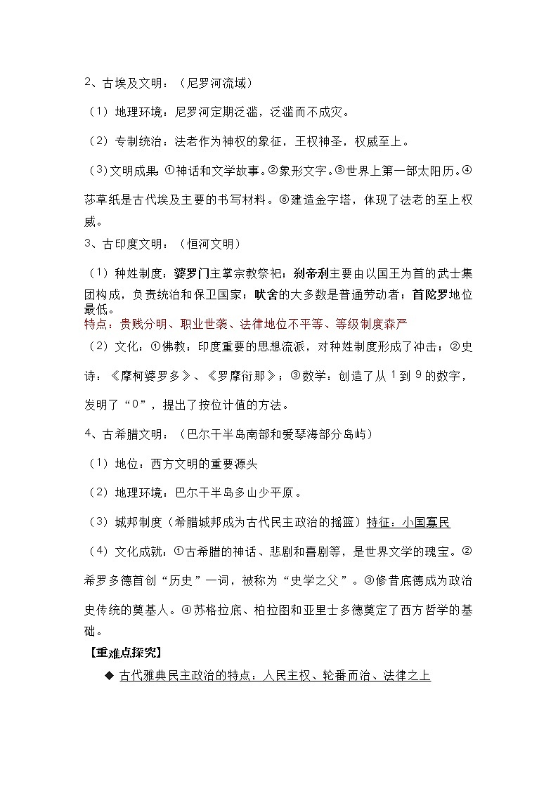 部编版高中历史《中外历史纲要(下)》全册复习提纲!02