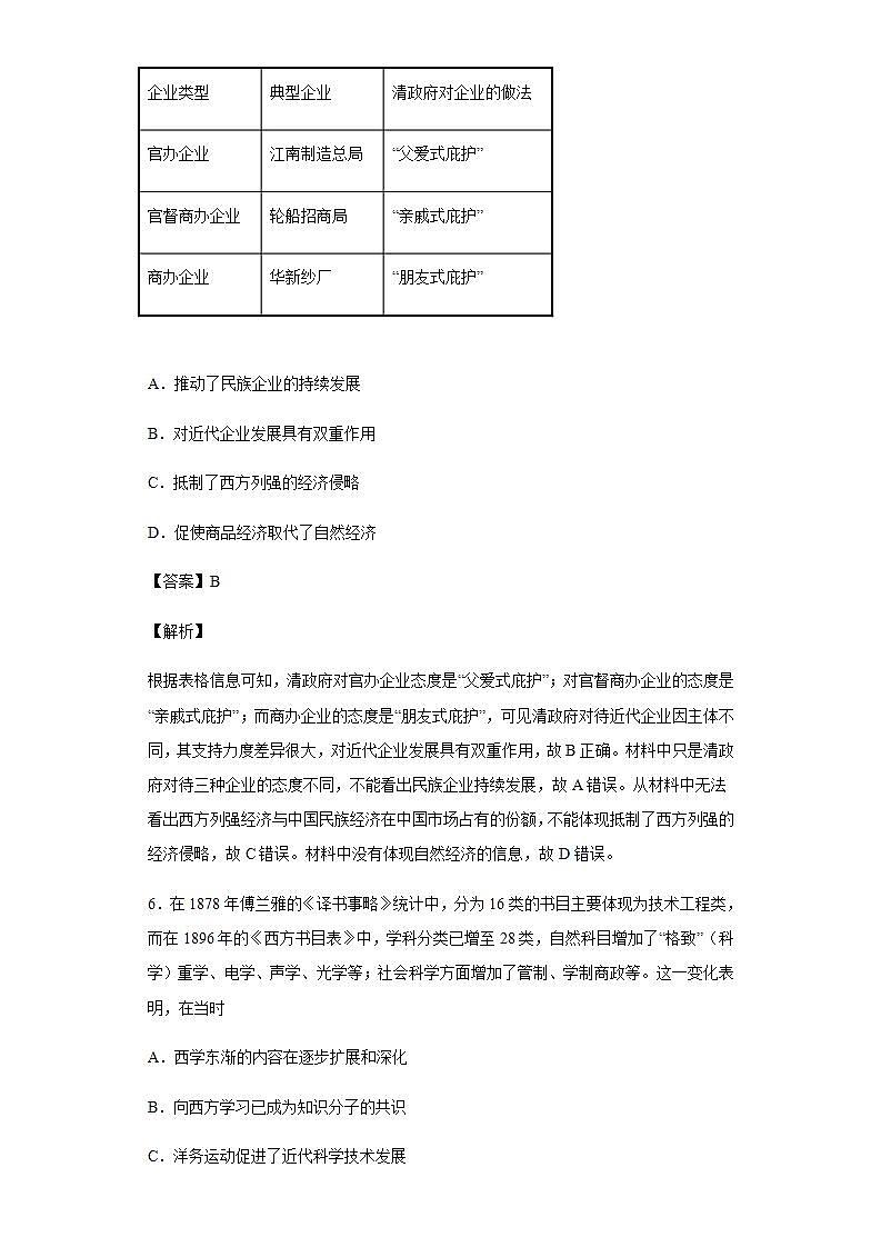 2021届山东省泰安市宁阳县第四中学高三上学期一轮复习摸底模拟历史试题含解析第3页