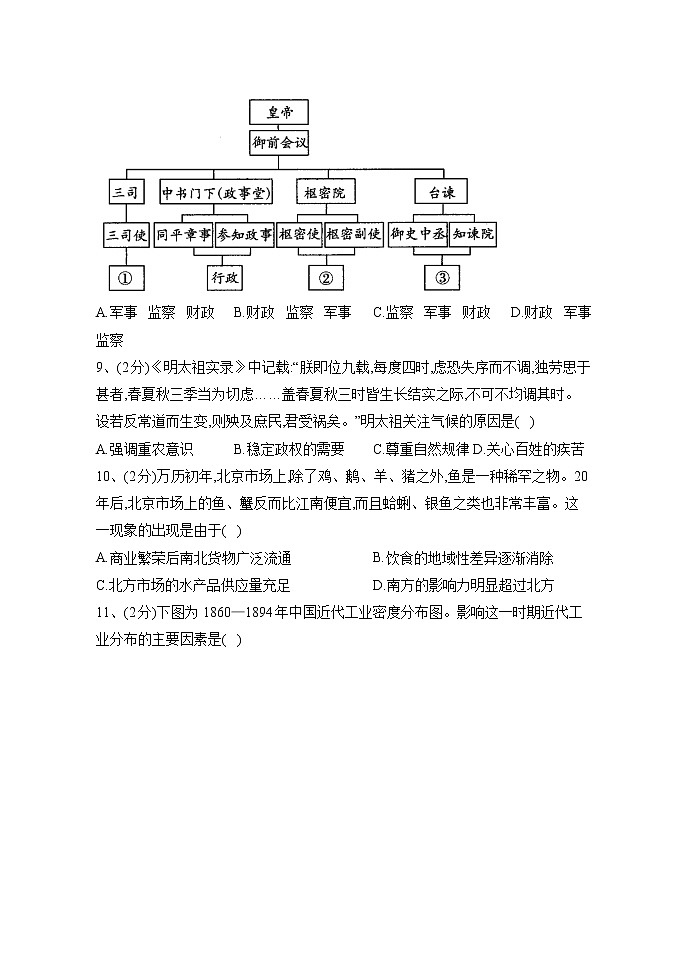 黑龙江省佳木斯市实验中学2022-2023学年高二上学期开学考试历史试题(Word版含答案)第3页