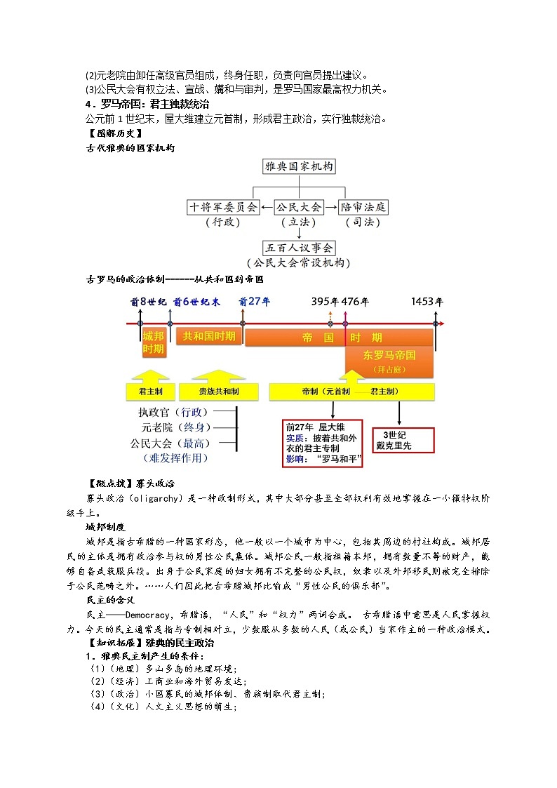 2021-2022学年高中历史统编版2019选择性必修1第2课 西方国家古代和近代政治制度的演变 教案第2页
