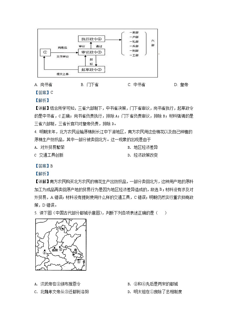 北京市北师大附中2021-2022学年高一下学期期末考试历史试题(解析版)第2页
