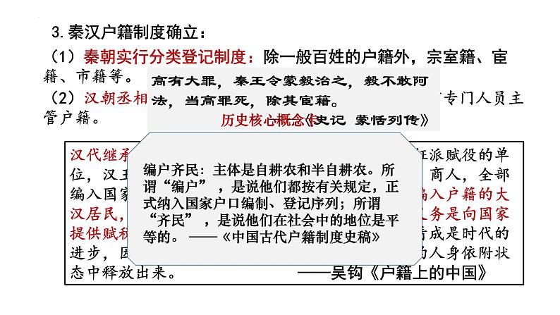 2022-2023学年高中历史统编版(2019)选择性必修一第17课 中国古代的户籍制度与社会治理 课件07