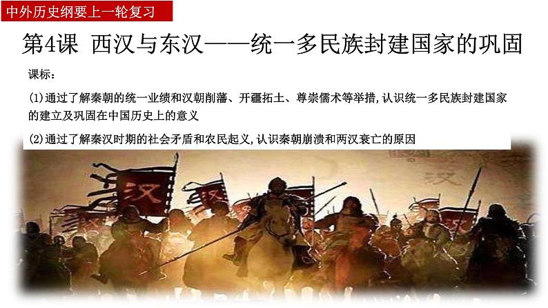 第4课 西汉与东汉——统一多民族封建国家的巩固 课件--2023届高三统编版(2019)必修中外历史纲要上一轮复习第1页