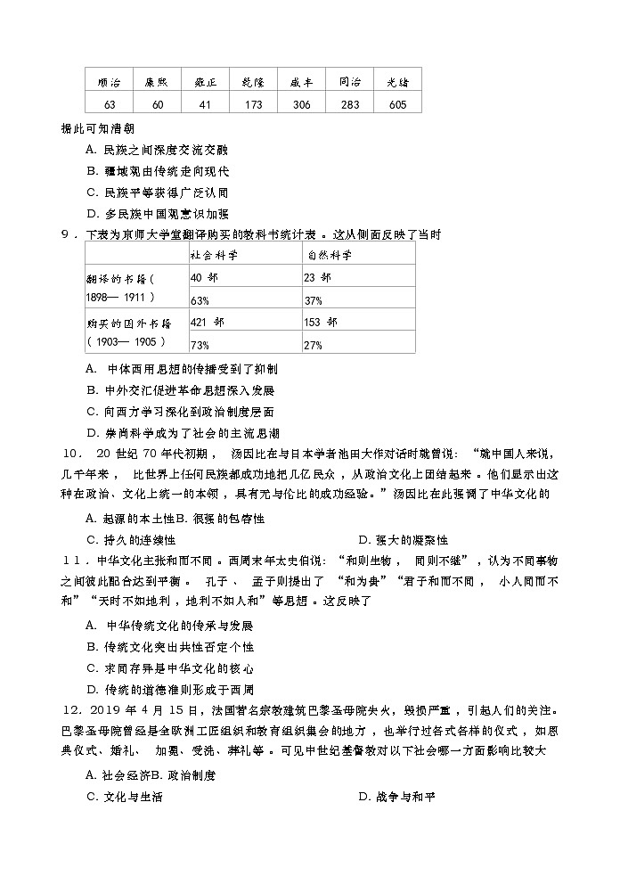 湖南省浏阳市2021-2022学年高二下学期期末统考历史试卷第3页