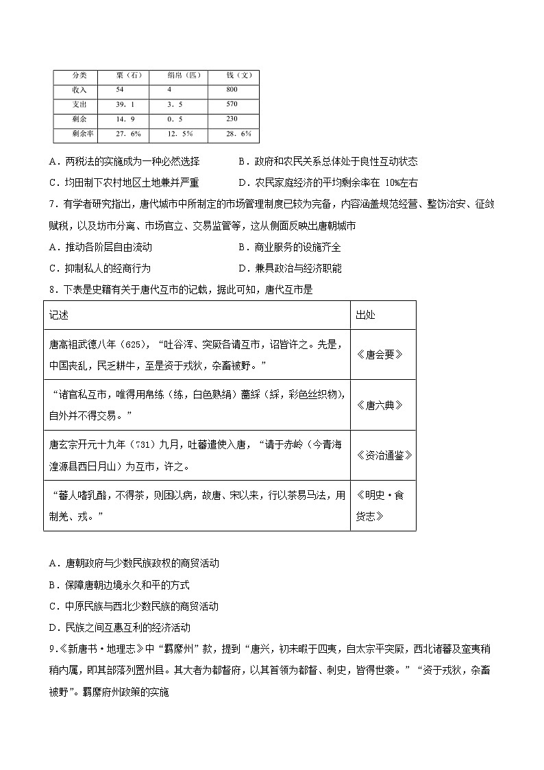 第6课 从隋唐盛世到五代十国-2022-2023学年高一中外历史纲要上册课后培优练(统编版)第2页