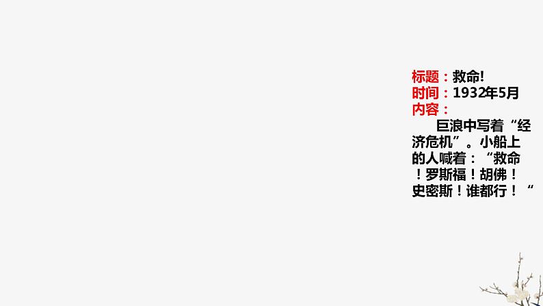 高中历史人教版必修2 第18课 罗斯福新政 课件01