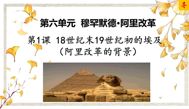 第1课 18世纪末19世纪初的埃及 课件 高中历史人教版选修1第1页